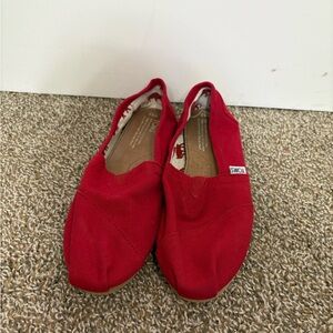 TOMS Kids Bright Red Moccasins